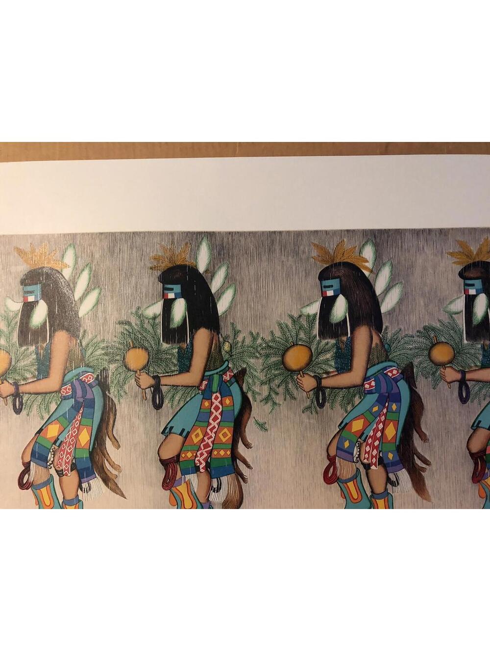 Rain Dancer Original Vintage Native American Poster Colorful Birds 1980's - Picture 7 of 11